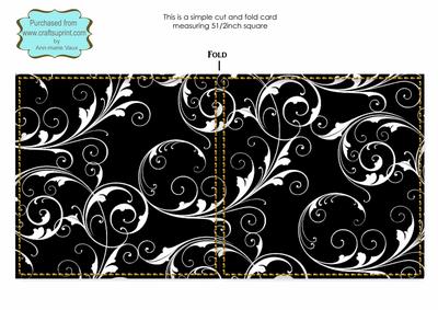 Black Rose Bouquet White Swirl Blank Card