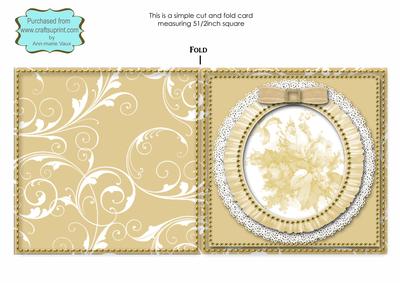 Cream Rose Bouquet Cut N Fold Card