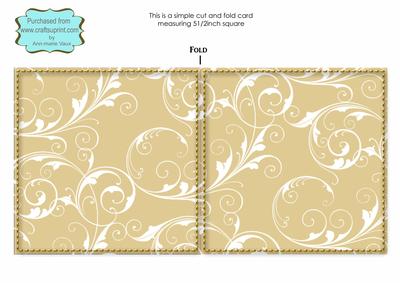 Cream Rose Bouquet White Swirl Blank Card