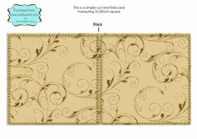 Cream Rose Bouquet Gold Swirl Blank Card