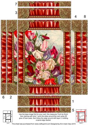 Sweet Peas Ruffles 2 Spiral Edge Stacker 7x5in Card Front