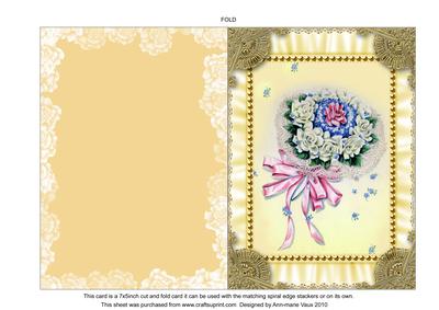 Wedding Bouquet Ruffles 2 Spiral 7x5inch Folded Card