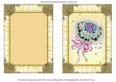 Wedding Bouquet Ruffles 2 Card Front and Frame Base