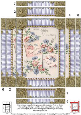 Anniversary Ruffles 2 Spiral Edge Stacker 7x5in Card Front
