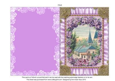 Lavender View Ruffles 2 Spiral 7x5inch Folded Card