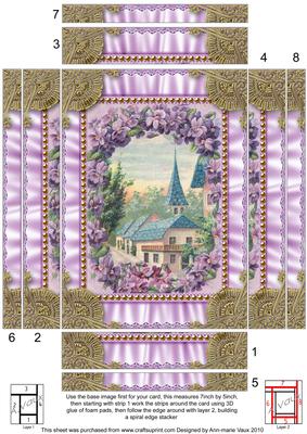 Lavender View Ruffles 2 Spiral Edge Stacker 7x5in Card Front