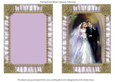 Wedding Couple Ruffles 2 Card Front and Frame Base