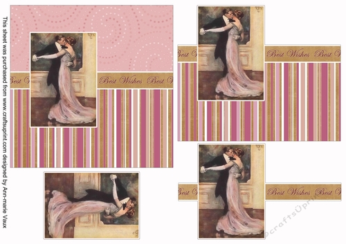 Dancing Couple Best Wishes 6inch Split Decoupage Topper