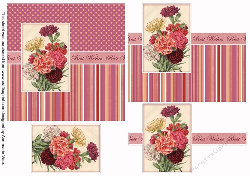 Floral Bunch Best Wishes 6inch Split Decoupage Topper