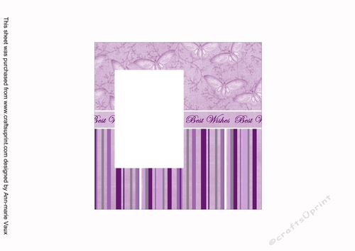 Lavender Fairy Best Wishes Matching 6inch Split Topper Insert Panel