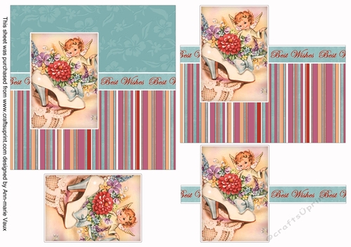 Shoe Fairy Best Wishes 6inch Split Decoupage Topper