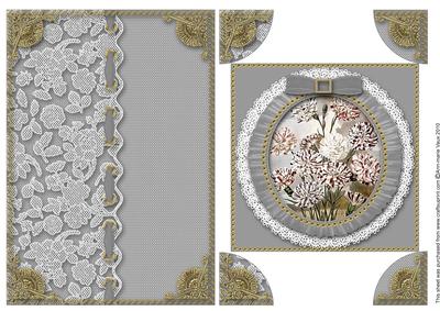 Black Carnations 2 Half Lace Card Front