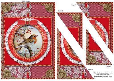 Christmas Robin 1 Duo Corner A5 Stacker