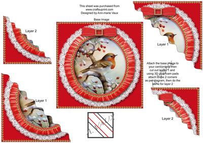 Christmas Robin 1 Duo Corner Wavy Sq Stacker