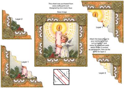 Candle Angel 2 Duo Corner Wavy Sq Stacker