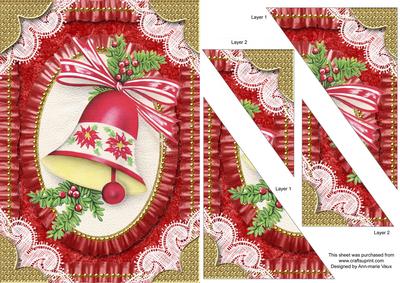 Christmas Bell1 Lace Ruffle Duo Corner A5 Stacker