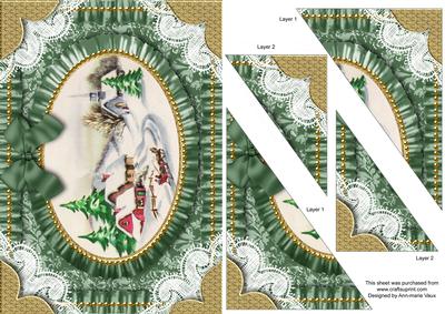 Christmas Landscape Lace Ruffle Duo Corner A5 Stacker