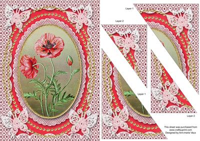 Poppies Lace Butterfly Duo Corner A5 Stacker