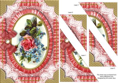 Rose Forget Me Knot Duo Corner A5 Stacker