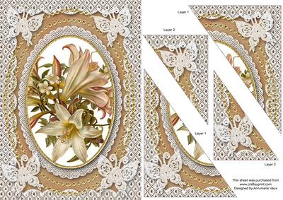 White Lillies Butterfly Lace Duo Corner A5 Stacker