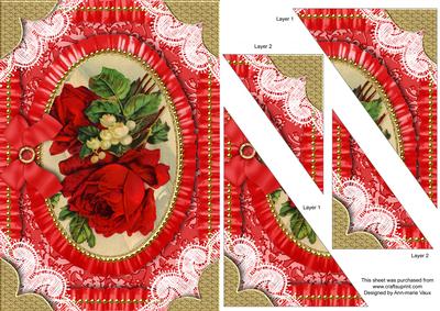 Red Rose Duo Corner A5 Stacker
