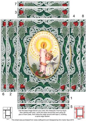 Candle Angel Lace Spiral Edge 7x5inch Stacker