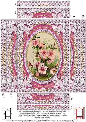 Cherry Blossom Lace Butterfly Spiral Edge 7x5inch Stacker
