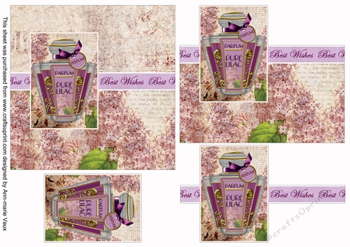 Lilac Perfume Best Wishes 6inch Split Decoupage Topper