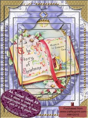 Christmas Book Ruffle Card Topper A4 Tunnel Kit