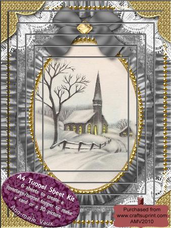 Christmas Church Lights Ruffle A4 Card Topper Tunnel Kit