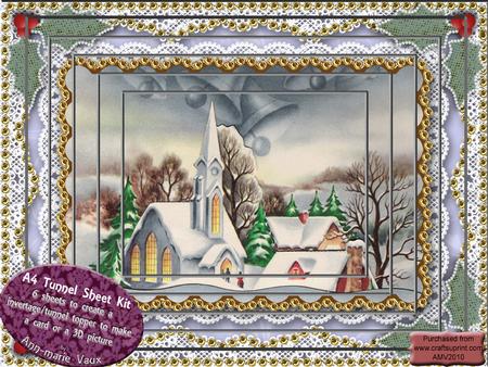 Christmas Church Lace A4 Card Topper Tunnel Kit