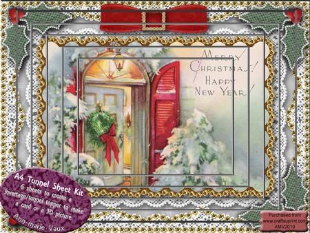 Christmas Front Door Lace A4 Card Topper Tunnel Kit