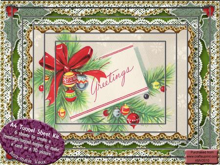 Christmas Greetings Bouquet Lace A4 Card Topper Tunnel Kit