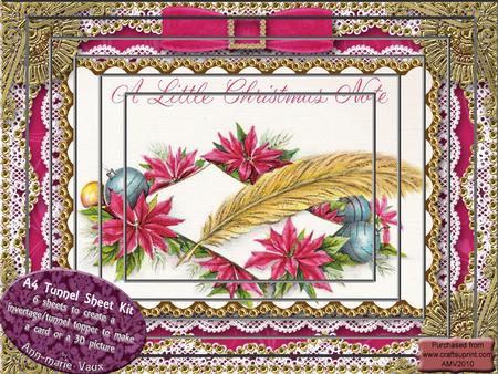 Christmas Note Lace Card Topper A4 Tunnel Kit