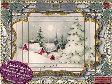 Christmas Snow Scene Lace Card Topper A4 Tunnel Kit