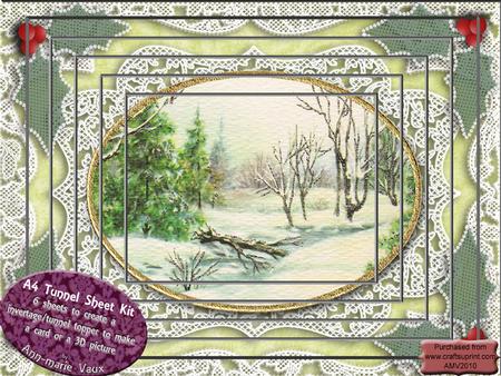 Christmas Scene Landscape Card Topper A4 Tunnel Kit