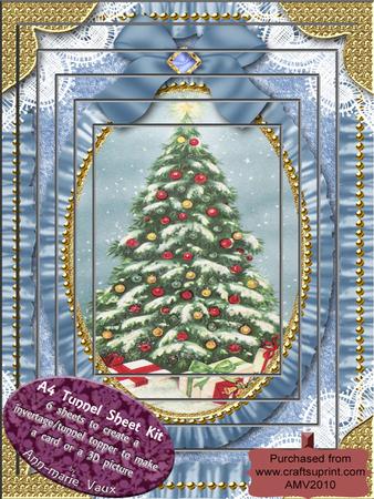 Christmas Tree Ruffle Card Topper A4 Tunnel Kit