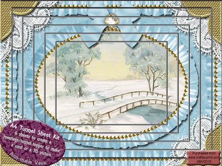 Christmas View 2 Ruffle Card Topper Tunnel A4 Kit