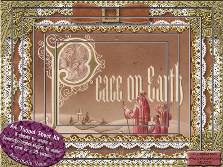 Peace on Earth Lace Card Topper A4 Tunnel Kit