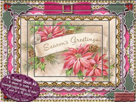 Season Greetings Poinsettias Lace Topper A4 Tunnel Kit