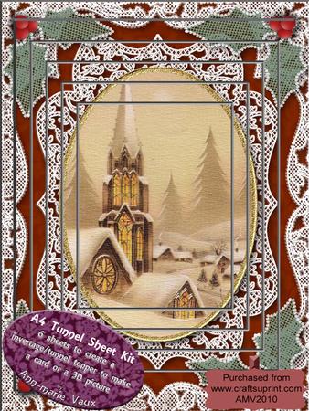 Silent Night Church Lace Topper A4 Tunnel Kit