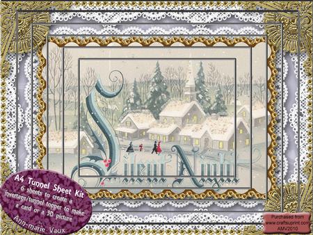 Silent Night Lace Card Topper A4 Tunnel Kit