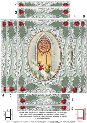 Christmas Church Window 7x5 Spiral Edge Stacker