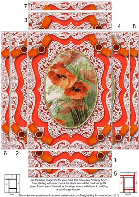Poppies Lace 7x5 Spiral Edge Stacker