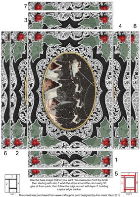 Christmas Night Skies Lace 7x5 Spiral Edge Stacker