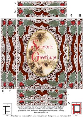 Seasons Greetings Lace 7x5 Spiral Edge Stacker