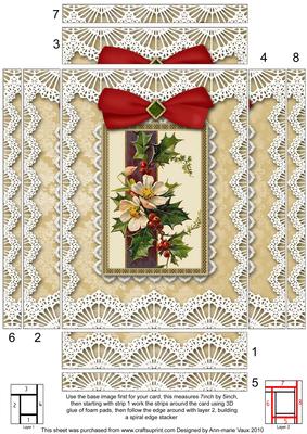 Christmas Bouquet Lace 7x5 Spiral Edge Stacker