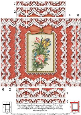 Coloured Tulips Lace 7x5 Spiral Edge Stacker
