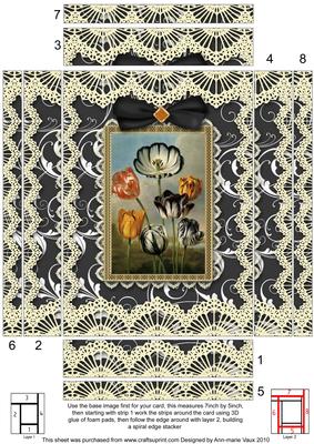 Black Tulips Lace 7x5 Spiral Edge Stacker