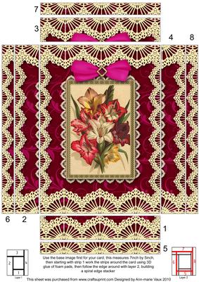 Coloured Lillies Lace 7x5 Spiral Edge Stacker